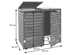 MCW Mülltonnenboxen|Mülltonnenverkleidung K14 2er 119x134x84cm