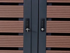 Mülltonnenverkleidung K14 4er Walnuss-Holzoptik 119x264x84cm*MCW Discount