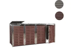 MCW Mülltonnenboxen|Mülltonnenverkleidung K14 4er Walnuss-Holzoptik 120x264x85cm