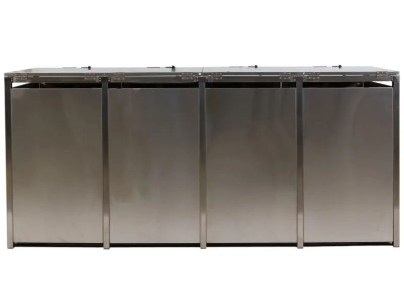 MCW Mülltonnenboxen|Mülltonnenverkleidung K14 4er Walnuss-Holzoptik 120x264x85cm