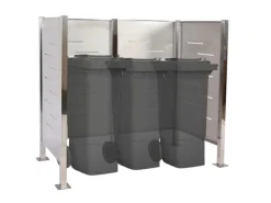 MCW Mülltonnenboxen|Mülltonnen-Zaun J55 Edelstahl 150x165x85cm Silber