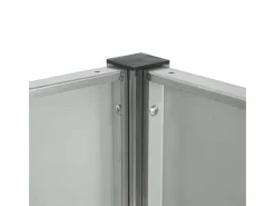 MCW Mülltonnenboxen|Mülltonnen-Zaun J55 Edelstahl 150x165x85cm Silber