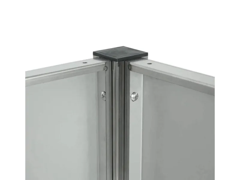 MCW Mülltonnenboxen|Mülltonnen-Zaun J55 Edelstahl 150x325x85cm Silber