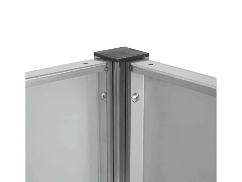 MCW Mülltonnenboxen|Mülltonnen-Zaun J55 Metall Edelstahl 150x85x85cm Silber