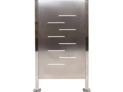 MCW Mülltonnenboxen|Mülltonnen-Zaun J55 Metall Edelstahl 150x85x85cm Silber