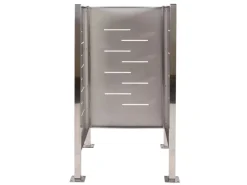 MCW Mülltonnenboxen|Mülltonnen-Zaun J55 Metall Edelstahl 150x85x85cm Silber