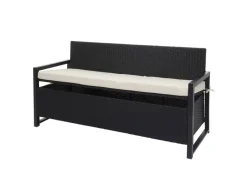 Poly-Rattan 3er Sitzbank F39 Kissen Creme*MCW Discount