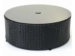 Poly-Rattan Garnitur E17 Rund Polster Dunkelgrau Kissen Terracotta*MCW Hot