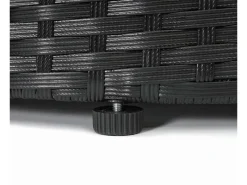 Poly-Rattan Garnitur E17 Rund Polster Dunkelgrau Kissen Terracotta*MCW Hot