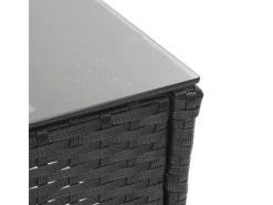 Poly-Rattan Garnitur F55 4-teilig Kissen Dunkelgrau*MCW Discount