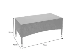 Poly-Rattan Garnitur F55 4-teilig Kissen Dunkelgrau*MCW Discount