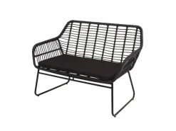 MCW Gartenbänke|Polyrattan Garnitur G17a 4-teilig Polster ohne Dekokissen