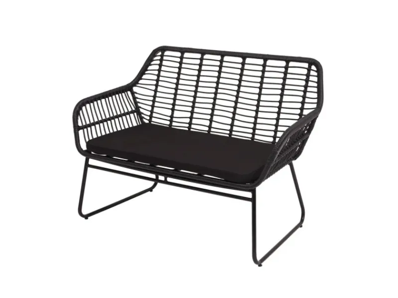 MCW Gartenbänke|Polyrattan Garnitur G17a 4-teilig Polster ohne Dekokissen