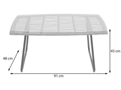 MCW Gartenbänke|Polyrattan Garnitur G17a 4-teilig Polster ohne Dekokissen