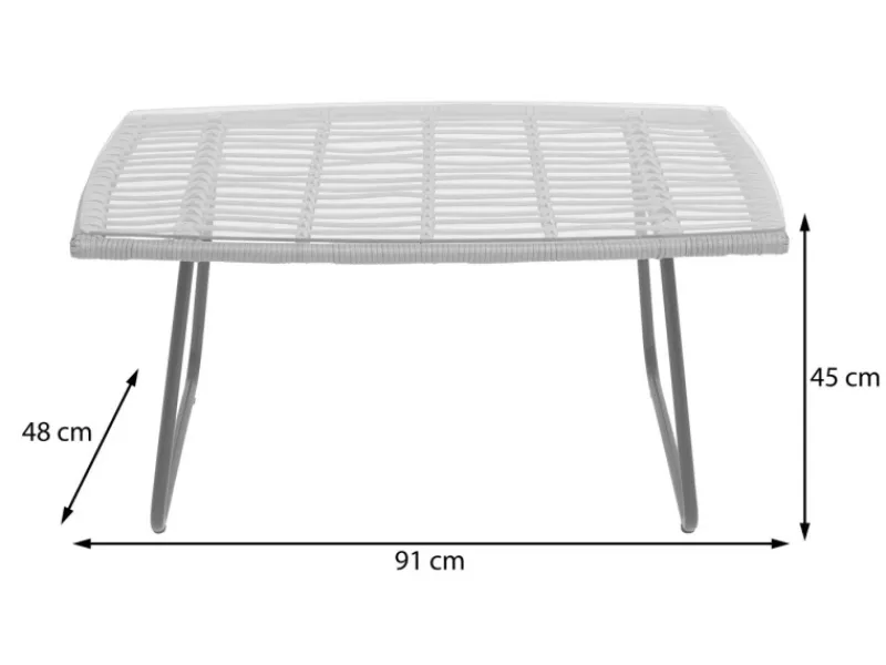 MCW Gartenbänke|Polyrattan Garnitur G17a 4-teilig Polster ohne Dekokissen