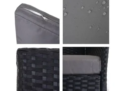 MCW Gartenmöbel-Sets|Lounge-Gartenmöbel|Poly-Rattan Sessel Halden 2er-Set anthrazit Kissen anthrazit