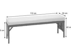 Poly-Rattan Sitzbank G16 Kissen Dunkel*MCW New