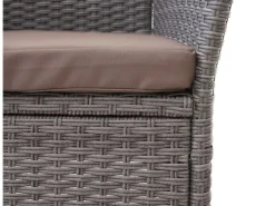 Poly-Rattan Sitzbank mit Tisch E24 Kissen Creme*MCW Online