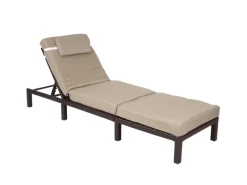Poly-Rattan Sonnenliege A51 Premium Kissen Creme*MCW Best