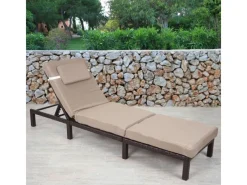 Poly-Rattan Sonnenliege A51 Premium Kissen Creme*MCW Best