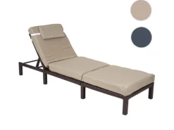 Poly-Rattan Sonnenliege A51 Premium Kissen Creme*MCW Best