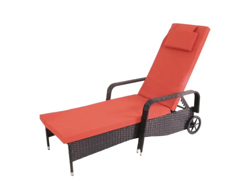 Poly-Rattan Sonnenliege Cesena Kissen Terracotta*MCW Outlet