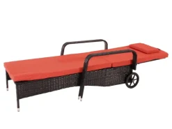 Poly-Rattan Sonnenliege Cesena Kissen Terracotta*MCW Outlet