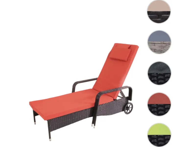Poly-Rattan Sonnenliege Cesena Kissen Terracotta*MCW Outlet