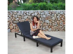 Poly-Rattan Sonnenliege A51 Basic Kissen Grau*MCW Sale