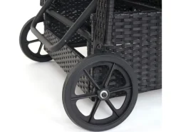 MCW Sonnenliegen|Poly-Rattan Sonnenliege Cesena Kissen beige