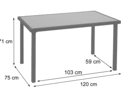 MCW Gartentische|Poly-Rattan Tisch G19