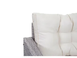 Poly-Rattan-Garnitur A29 Kissen Creme mit 2x Hocker*MCW New