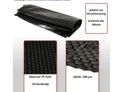 MCW Einbaupools|Pool Abdeckung|Pool-Abdeckung 200 µm Rechteckig 10x5m