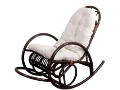 Schaukelstuhl C40 Rattan Auflage Weiß*MCW Outlet