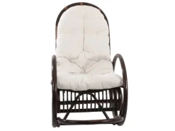 Schaukelstuhl C40 Rattan Auflage Weiß*MCW Outlet