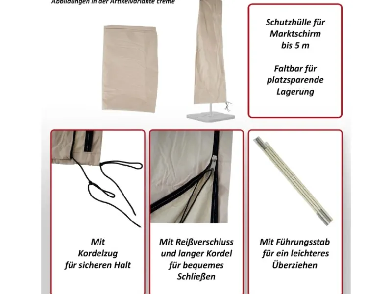 Schutzhülle Carpi für Marktschirm bis 5m anthrazit*MCW Discount