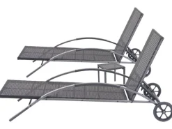 MCW Sonnenliegen|Sonnenliege E27 2er-Set Kissen Dunkelgrau