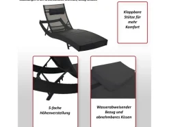 MCW Sonnenliegen|Sonnenliege Phoenix Bezug Grau