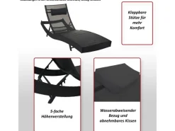 Sonnenliege Phoenix Bezug Schwarz*MCW Sale