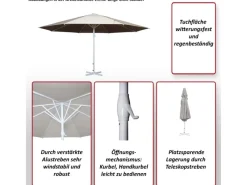 MCW Sonnenschirme|Sonnenschirm Carpi II Ø 5m mit Ständer