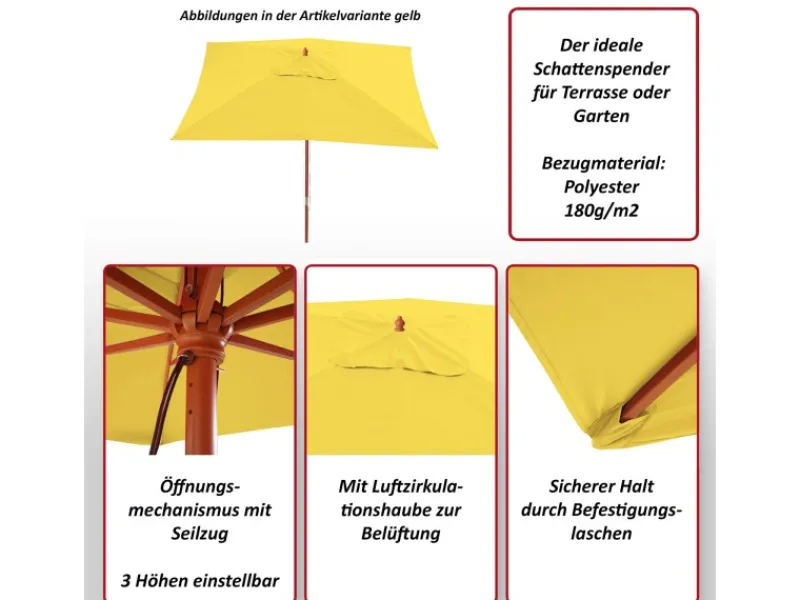 MCW Sonnenschirme|Sonnenschirm Lissabon 3x4m