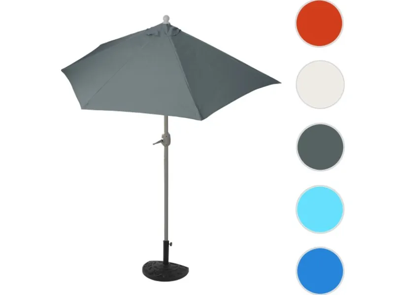 Sonnenschirm Lorca Halbrund 3m UV 50+ 300cm mit Ständer*MCW New