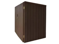MCW Fahrradboxen|Gartenschränke|WPC-Fahrradgarage J29 Geräteschuppen Fahrradbox Metall Holzoptik Abschließbar 2 Räder 172x213x112cm
