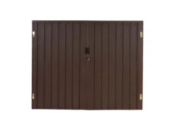 WPC-Fahrradgarage J29 Geräteschuppen Fahrradbox Metall Holzoptik Abschließbar 4 Räder 172x213x160cm*MCW Sale