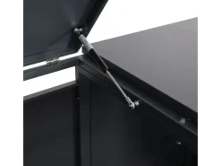 XL Mülltonnenverkleidung J81 3er/6er Kirsche-Holzoptik Dunkelbraun 117x215x98cm*MCW Online