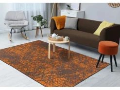 Balkonmöbel|MeGusta Kurzflor Teppich Klassisch Modern Orange 120x170 cm Cristina