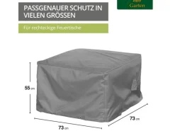 Mehr Garten Gartenkamine|Feuerkörbe|Premium Schutzhülle für Feuertisch eckig 93 B x93 T x55 H  cm