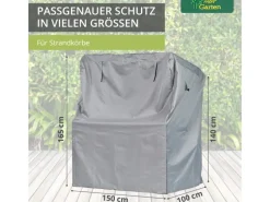 Premium Strandkorbhülle 165 B x 100 T x 165 140 H cm*Mehr Garten