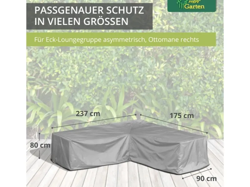 Protect Loungegruppen L-Form Asymmetrisch 255 x 195 x 80 cm Rechts*Mehr Garten Online