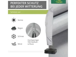 Mehr Garten Schutzhüllen|Protect Schutzhülle für Ampelschirm Gestell Gebogen 270 cm x 40 84 60 cm für Schirme Rund bis Ø 400 cm Eckig bis 350 x 350 cm